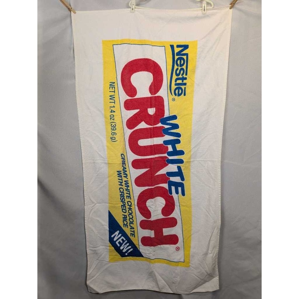 Vintage‎ Nestle White Crunch Bar Towel Retro Candy Novelty Beach Pool Decor